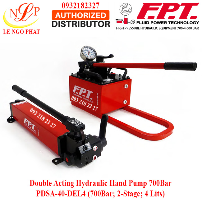 BƠM TAY THỦY LỰC 2 CHIỀU 700BAR PDSA-40-DEL4 F.P.T - ITALY