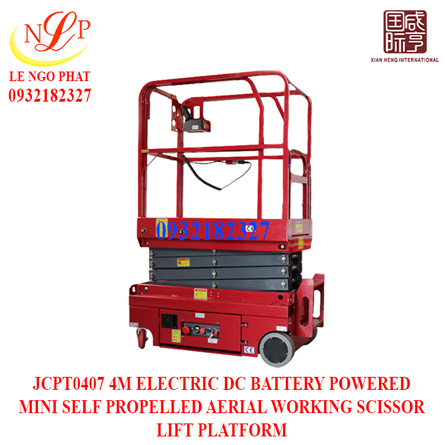 JCPT0407 4M ELECTRIC DC BATTERY POWERED MINI SELF PROPELLED AERIAL WORKING SCISSOR LIFT PLATFORM