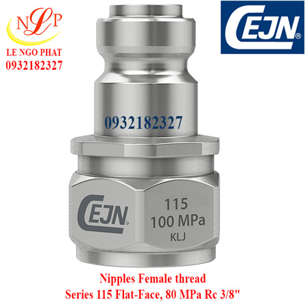 Nipples Female thread Series 115 Flat-Face, 80 MPa Rc 3/8"
