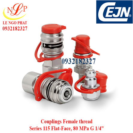 Nipples Male thread Series 115 Flat-Face, 80 MPa G 1/4" - Hose rupture valve that closes