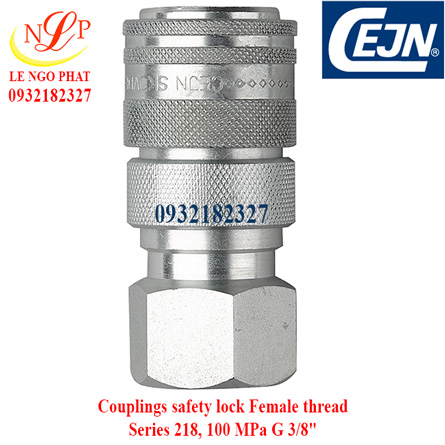 Couplings safety lock Female thread Series 218, 100 MPa G 3/8"