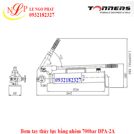 Bơm tay thủy lực bằng nhôm 700bar DPA-2A