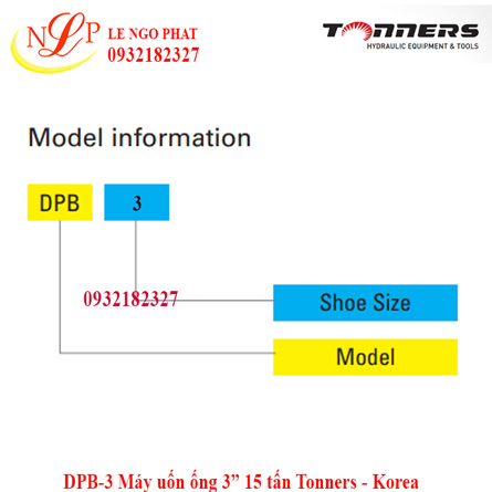 DPB-3 Máy uốn ống 3” 15 tấn Tonners - Korea