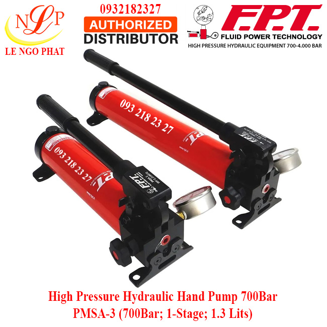 BƠM TAY THỦY LỰC 700BAR PMSA-3 F.P.T - ITALY