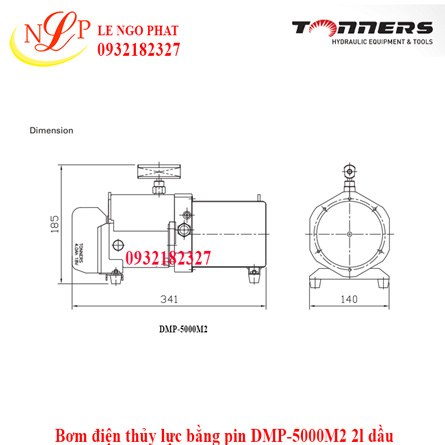 Bơm điện thủy lực bằng pin DMP-5000M2 2l dầu