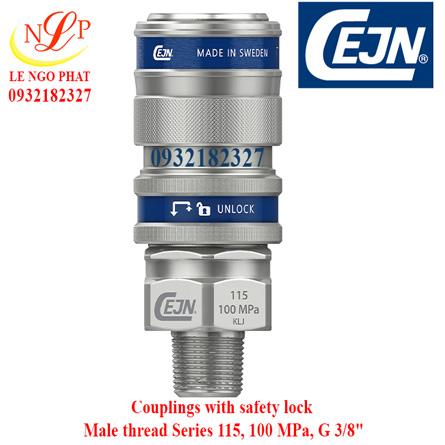 Couplings safety lock Male Series 115, 100 MPa, G 3/8"