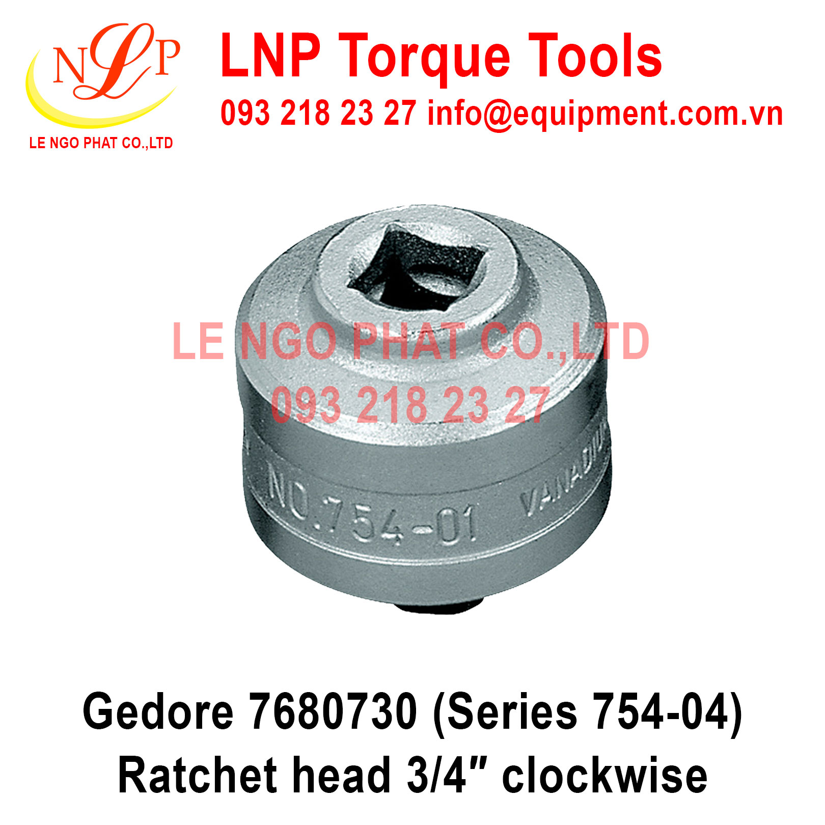 Gedore 7680730 (Series 754-04) Ratchet head 3/4″ clockwise