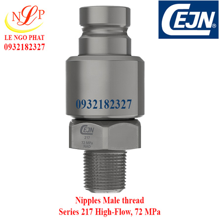 Nipples Male thread Series 217 High-Flow, 72 MPa NPT 3/8"