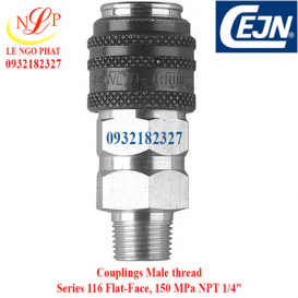 Couplings Male thread Series 116 Flat-Face, 150 MPa NPT 1/4"