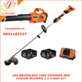 18V BRUSHLESS LINE TRIMMER AND FUSION BLOWER 2 X 4.0AH KIT