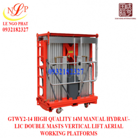 GTWY2-14 HIGH QUALITY 14M MANUAL HYDRAULIC DOUBLE MASTS VERTICAL LIFT AERIAL WORKING PLATFORMS 