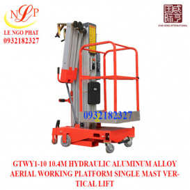 GTWY1-10 10.4M HYDRAULIC ALUMINUM ALLOY AERIAL WORKING PLATFORM SINGLE MAST VERTICAL LIFT
