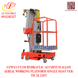 GTWY1-9 9.2M HYDRAULIC ALUMINUM ALLOY AERIAL WORKING PLATFORM SINGLE MAST VERTICAL LIFT