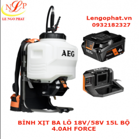 BÌNH XỊT BA LÔ 18V/58V 15L BỘ 4.0AH FORCE