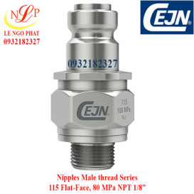 Nipples Male thread Series 115 Flat-Face, 80 MPa NPT 1/8”