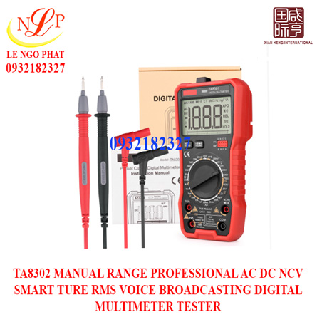 TA8302 MANUAL RANGE PROFESSIONAL AC DC NCV SMART TURE RMS VOICE BROADCASTING DIGITAL MULTIMETER TESTER