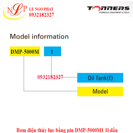 Bơm điện thủy lực bằng pin DMP-5000M1 1l dầu