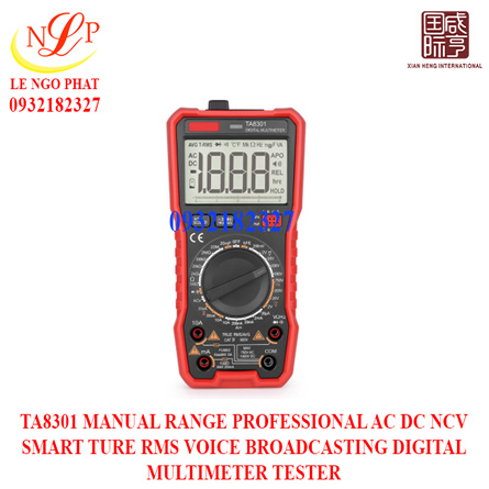 TA8301 MANUAL RANGE PROFESSIONAL AC DC NCV SMART TURE RMS VOICE BROADCASTING DIGITAL MULTIMETER TESTER