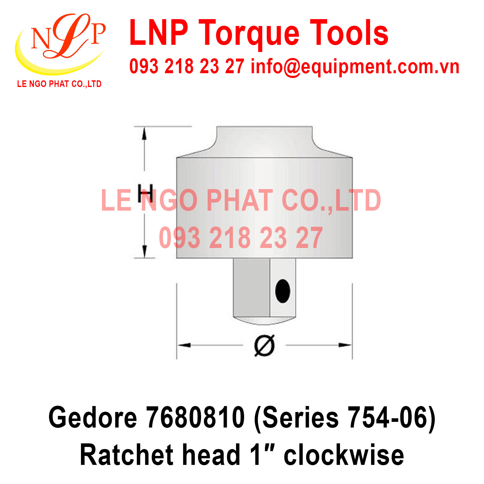 Gedore 7680810 (Series 754-06) Ratchet head 1″ clockwise