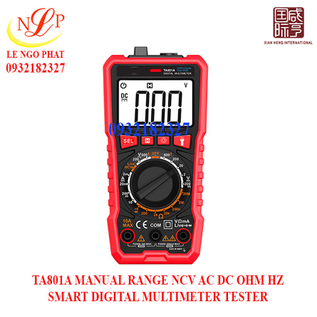 TA801A MANUAL RANGE NCV AC DC OHM HZ SMART DIGITAL MULTIMETER TESTER