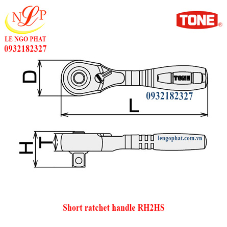 Short ratchet handle RH2HS