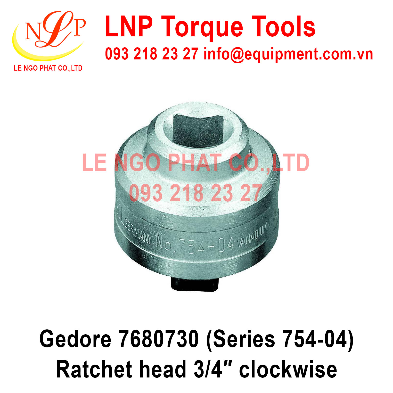 Gedore 7680730 (Series 754-04) Ratchet head 3/4″ clockwise