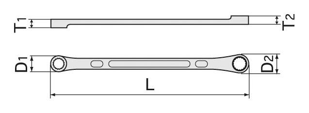 Long offset wrench (straight) M04