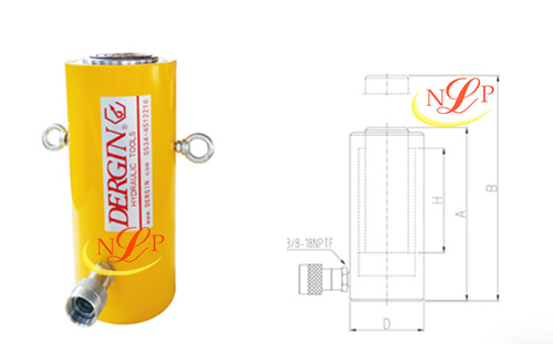 Sơ đồ kỹ thuât/ Bản vẽ kỹ thuật Kích Thủy Lực 1 chiều RC