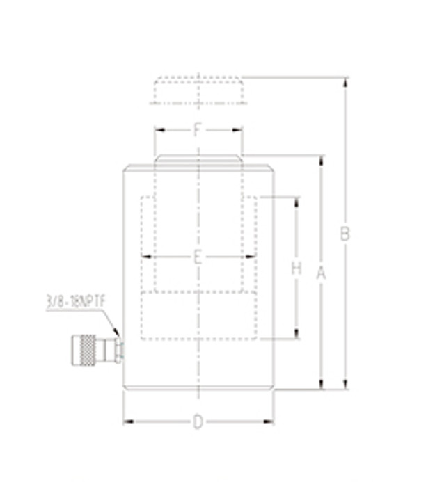 Bản vẽ kỹ thuật/ Sơ đồ kỹ thuật Kích thủy lực 1 chiều DERGIN - CHINA
